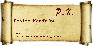 Panitz Kerény névjegykártya